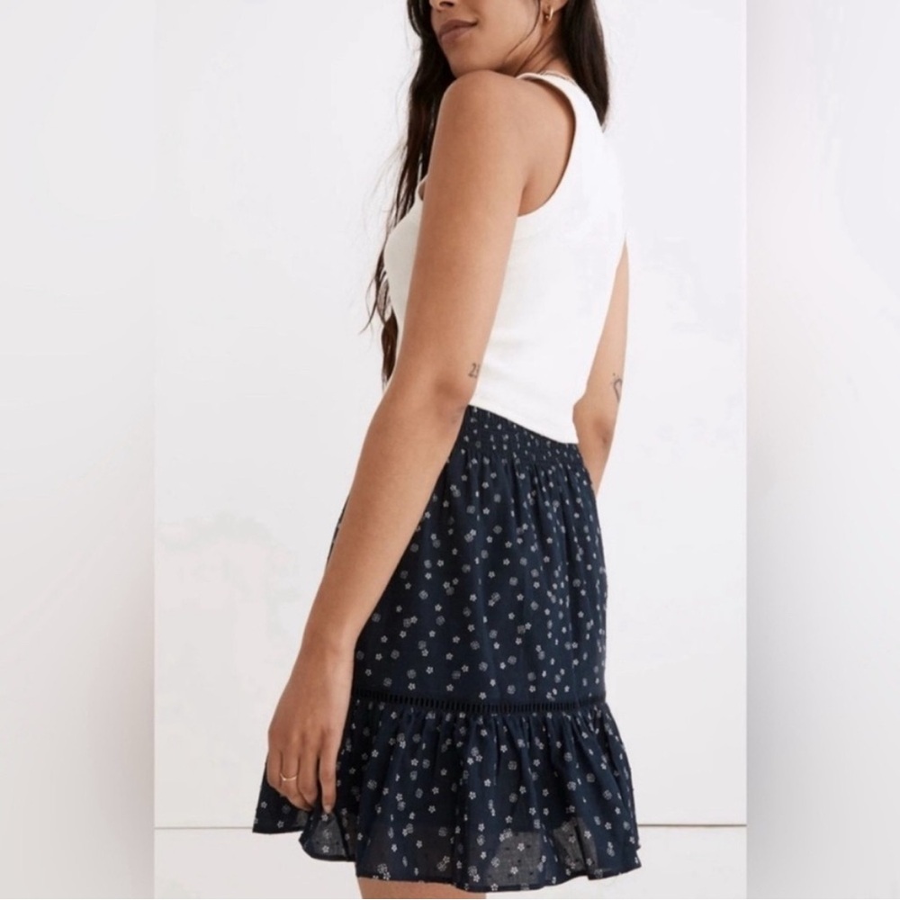 Madewell Smock-Waist Ruffle Mini Skirt – Bandana Flower Print – Size Small NWT - Picture 10 of 11